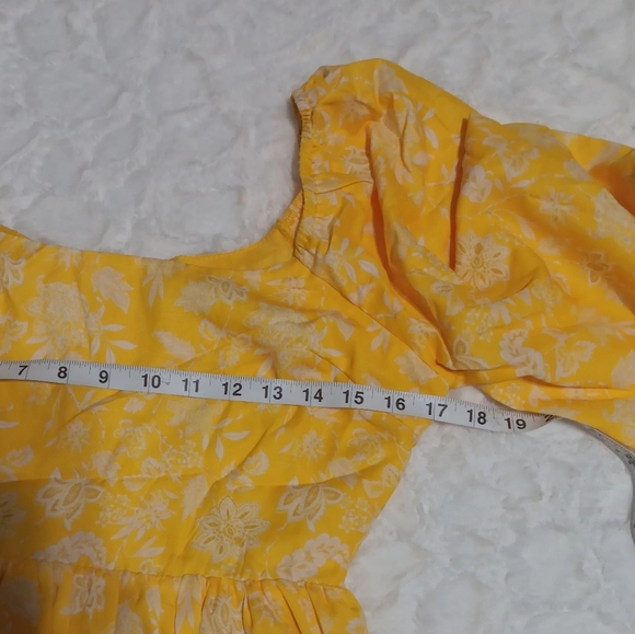 Yellow Long Sleeve Floral Dress - Picture 5 of 6